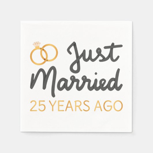 たった今結婚しました25年前IV スタンダードカクテルナプキン (正面)