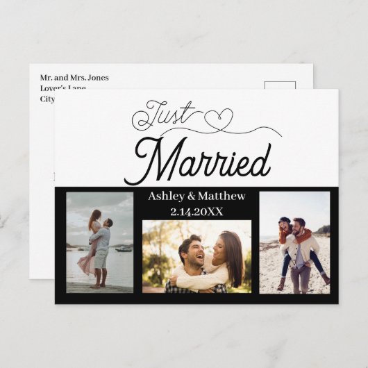 たった今結婚しました3写真の取り消し告知 ポストカード (正面/裏面)