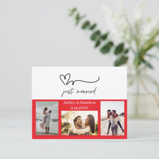 たった今結婚しました3写真結婚の発表 ポストカード (スタンド正面)