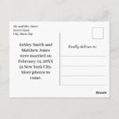 たった今結婚しました3写真結婚の発表 ポストカード (裏面)