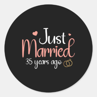 たった今結婚しました35年前35結婚周年 ラウンドシール