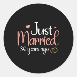 たった今結婚しました36年前36結婚周年 ラウンドシール
