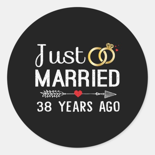 たった今結婚しました38年前～の38周年 ラウンドシール (正面)