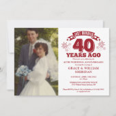 たった今結婚しました40周年記念結婚写真 招待状 (正面)