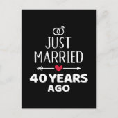 たった今結婚しました40年前40年結婚記念日 ポストカード (正面)