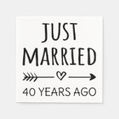 たった今結婚しました40年前 スタンダードカクテルナプキン (正面)