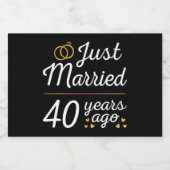 たった今結婚しました40年前II スパークリングワインラベル (シングルラベル)