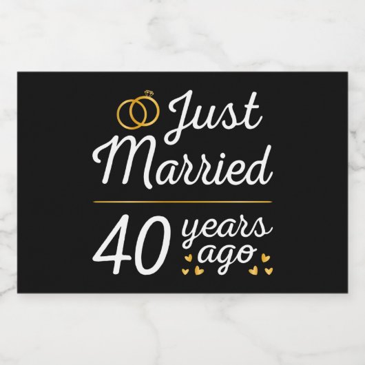 たった今結婚しました40年前II スパークリングワインラベル (シングルラベル)