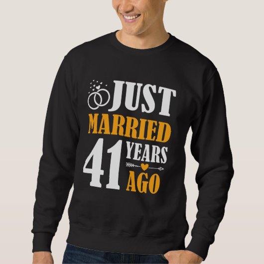 たった今結婚しました41年前41結婚周年 スウェットシャツ (正面)