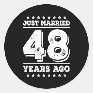 たった今結婚しました48年前48結婚周年 ラウンドシール