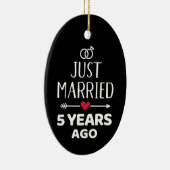 たった今結婚しました5年前5周年結婚前 セラミックオーナメント (右)