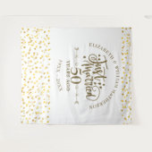 たった今結婚しました50周年結婚背景 タペストリー (正面(横))