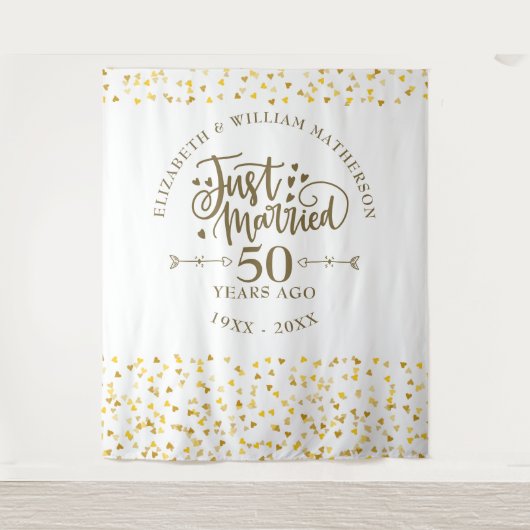 たった今結婚しました50周年結婚背景 タペストリー (正面)