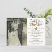 たった今結婚しました50周年記念結婚写真 招待状 (スタンド正面)