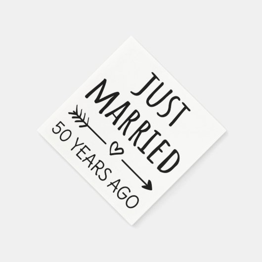 たった今結婚しました50年前 スタンダードカクテルナプキン (角)