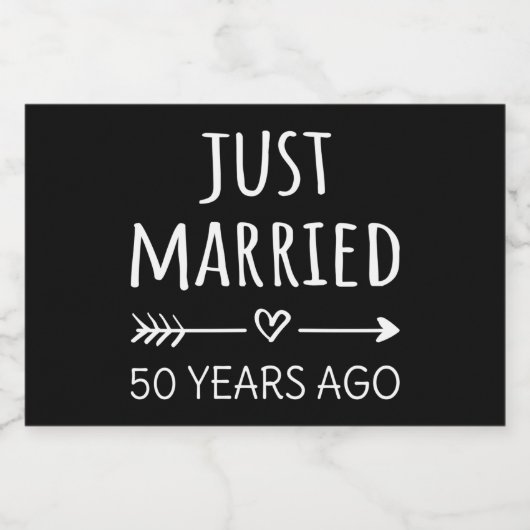 たった今結婚しました50年前 スパークリングワインラベル (シングルラベル)