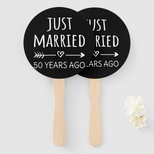 たった今結婚しました50年前 ハンドファン (正面&裏面)