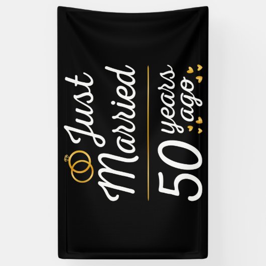 たった今結婚しました50年前II 横断幕 (縦)