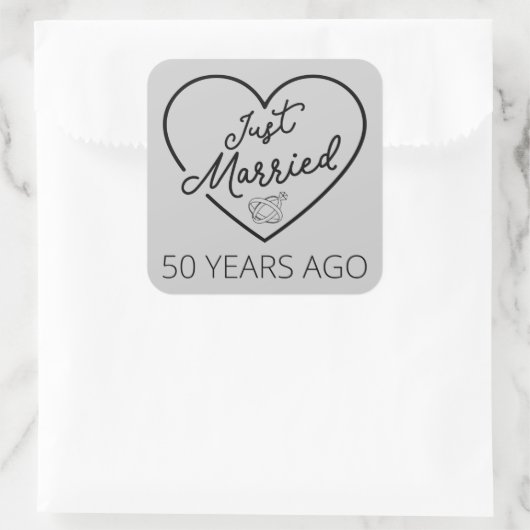 たった今結婚しました50年前III スクエアシール (バッグ)