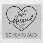 たった今結婚しました50年前III スパークリングワインラベル (シングルラベル)