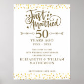 たった今結婚しました50結婚周年記念ウェルカムサイン ポスター (正面)