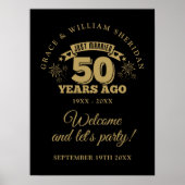 たった今結婚しました50結婚周年記念ウェルカムサイン ポスター (正面)