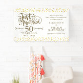 たった今結婚しました50結婚周年記念ウェルカムサイン 横断幕 (インサイチュ)