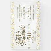 たった今結婚しました50結婚周年記念ウェルカムサイン 横断幕 (縦)