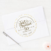 たった今結婚しました50結婚周年記念 ラウンドシール (封筒)
