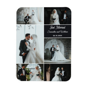 たった今結婚しました6写真結婚コラージュ マグネット