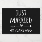 たった今結婚しました60年前 スパークリングワインラベル (シングルラベル)