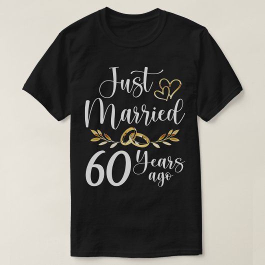 たった今結婚しました60結婚したth 60年前の結婚アン tシャツ (デザイン正面)