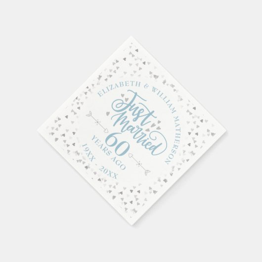 たった今結婚しました60結婚周年記念 スタンダードカクテルナプキン (角)