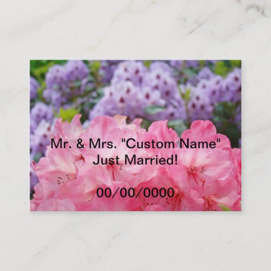 たった今結婚しました!ご家族の皆様ミセス・ビジネス・カード 名刺 (正面)