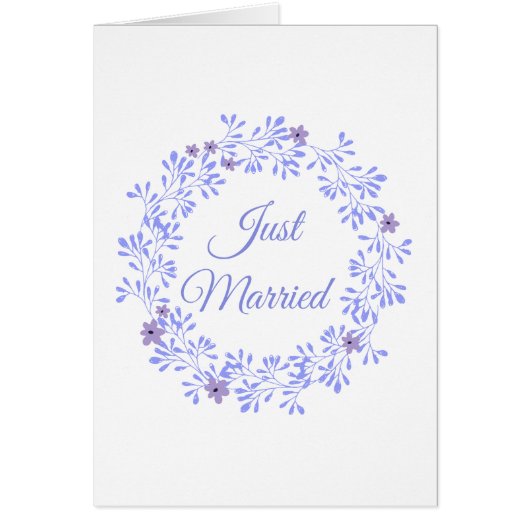 "たった今結婚しました"のお祝いの結婚式の招待状 (正面)