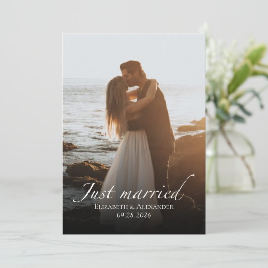 たった今結婚しました |の結婚写真のお知らせ 招待状 (スタンド正面)