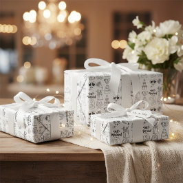 「たった今結婚しました」アイコンのパターンのラッピング紙 ラッピングペーパー