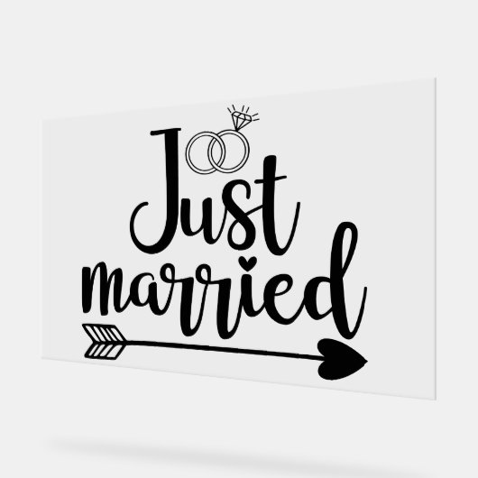 たった今結婚しました アクリルサイン (傾斜)