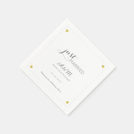 たった今結婚しました.ウェディングレセプションスタンダードカクテル スタンダードカクテルナプキン (角)