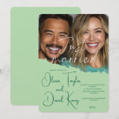 たった今結婚しました – エレガントウェディングお祝い 招待状 (正面/裏面)