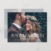 たった今結婚しました エレガント| 2枚の写結婚真 案内ポストカード (正面/裏面)