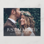 たった今結婚しました エレガント| 2枚の写結婚真 案内ポストカード (正面)