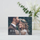 たった今結婚しました エレガント| 2枚の写結婚真 案内ポストカード (スタンド正面)