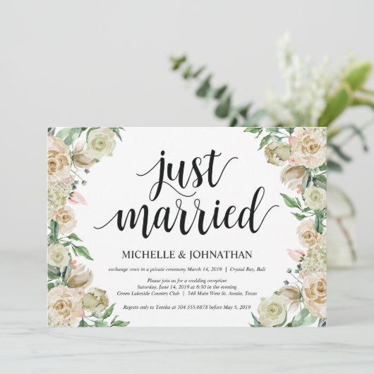 たった今結婚しました、エロペメント披露宴招待状カード 招待状 (スタンド正面)