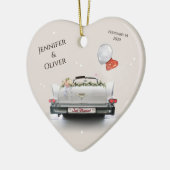 たった今結婚しました(カスタマイズ) セラミックオーナメント (左)