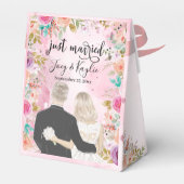 たった今結婚しました |カップルバックビューイラストレーション フェイバーボックス (裏面サイド)