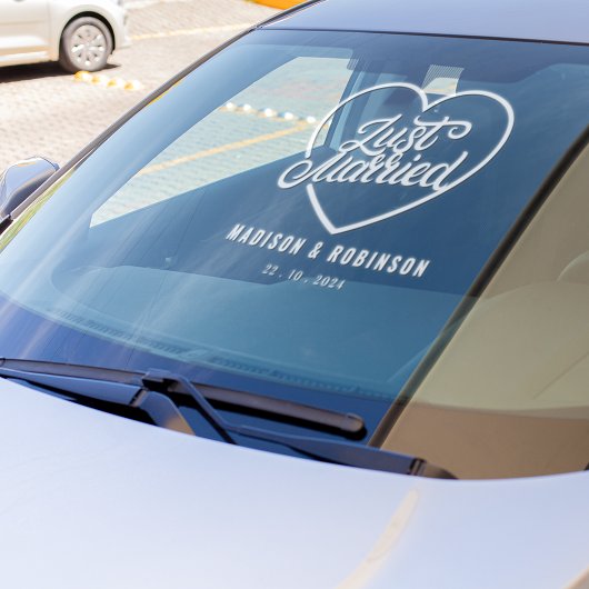 たった今結婚しました |カップル名結婚のスクリプエレガントト ウィンドウサイン