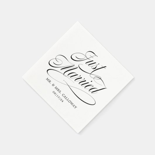 たった今結婚しました スタンダードカクテルナプキン (角)