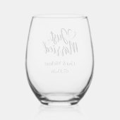 たった今結婚しました ステムなしワイングラス (裏面)