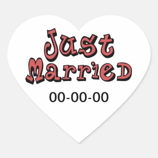 たった今結婚しました ハートシール (正面)